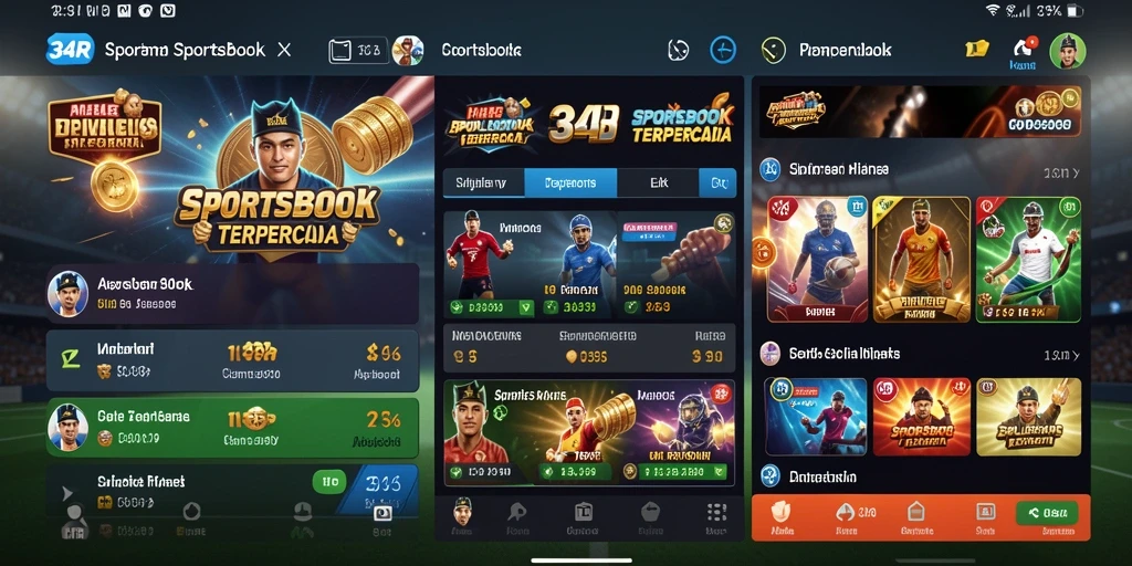 Screenshot utama 34R menampilkan taruhan olahraga yang menarik.