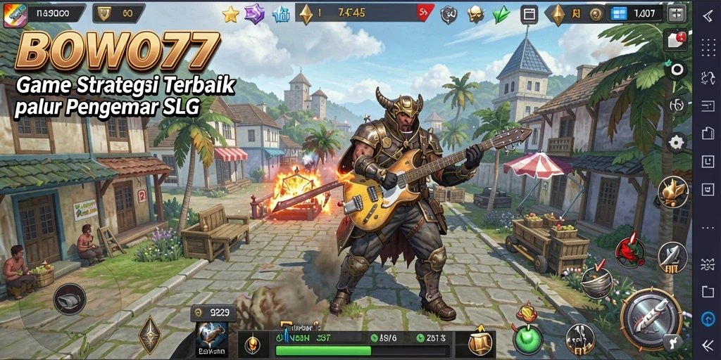 Gameplay seru BOWO77 dengan pertempuran dan strategi.