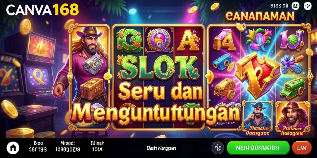 Screenshot gameplay <strong>CANVA168</strong> menampilkan kombinasi simbol slot yang menarik.