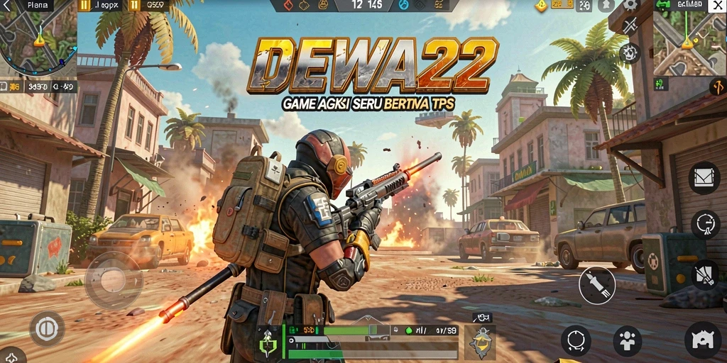 Tampilan gameplay seru dengan aksi tembak-menembak yang intens.