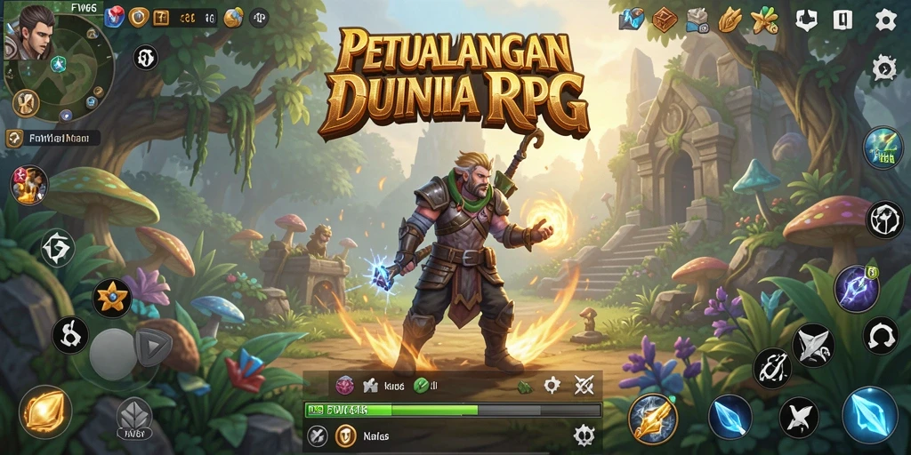 Tampilan gameplay seru dalam dunia RPG yang penuh warna.