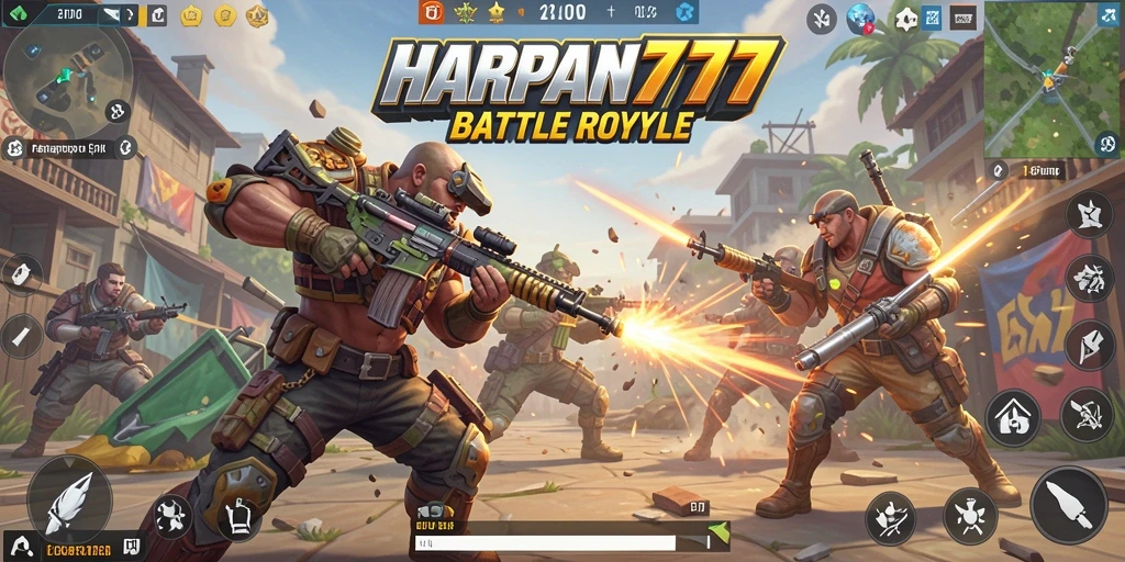 Tampilan gameplay menegangkan dalam HARAPAN777 saat bertarung untuk bertahan hidup.
