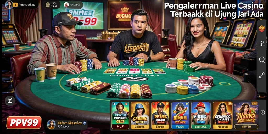 Screenshot PPV99 menampilkan gameplay Live Casino yang menarik.
