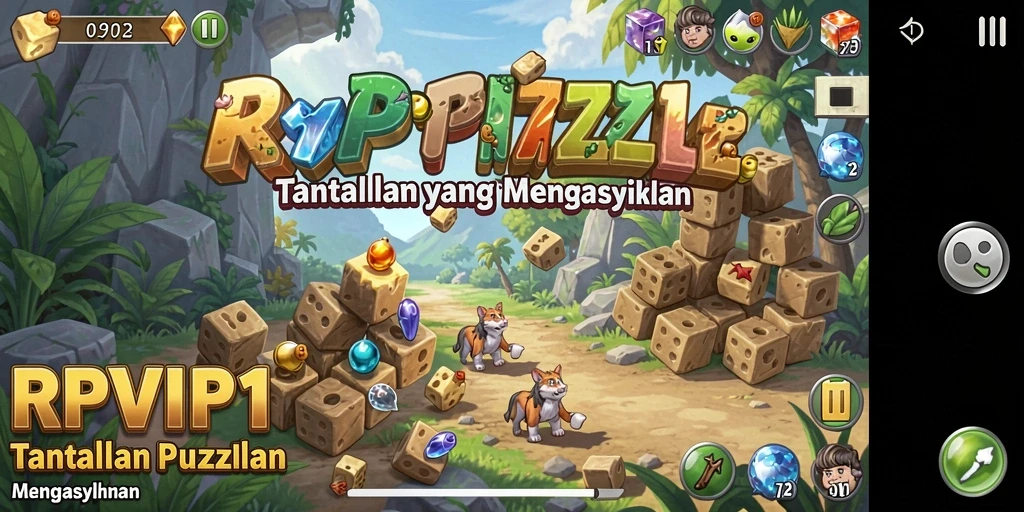 Screenshot gameplay RPVIP1 menampilkan tantangan Puzzle yang menarik.